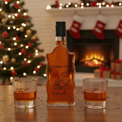 Klasztorna pudele 500 ml ar skrūvējamu vāciņu, uzdruka „Ziemassvētku vecītis”, 1 gab. - 6