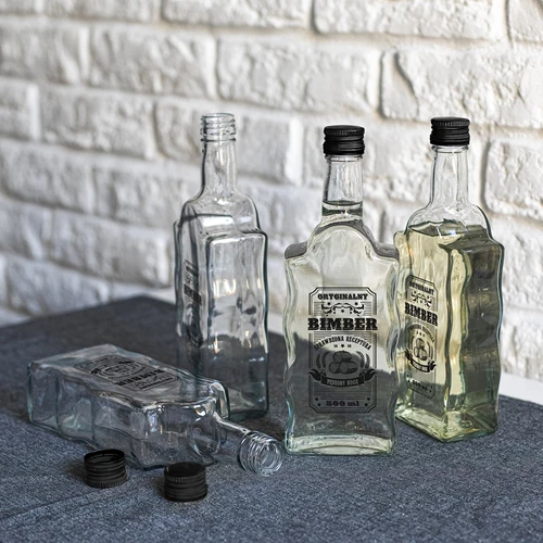 Pudele Klasztorna 500 ml ar skrūvējamu vāciņu, ar uzdruku „Bimber”, 1 gab. - 6