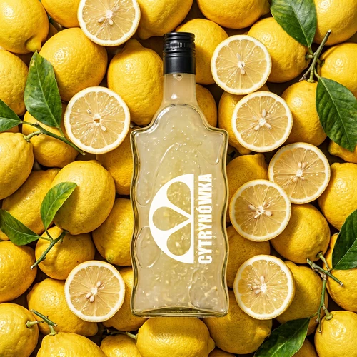 Klasztorna pudele 500 ml ar skrūvējamu korķi un apdruku 'Cytrynówka', 2. variants - 6