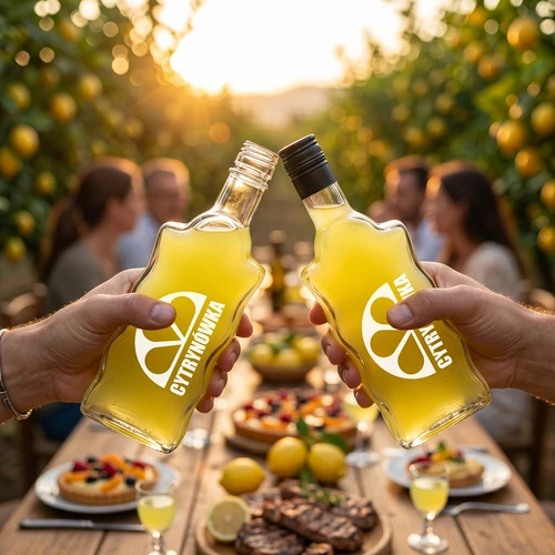Klasztorna pudele 500 ml ar skrūvējamu korķi un apdruku 'Cytrynówka', 2. variants - 7