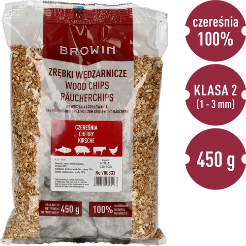 Koka šķeldas kūpināšanai/grilēšanai, ķirškoks, 450 g, kl. 2 - 3