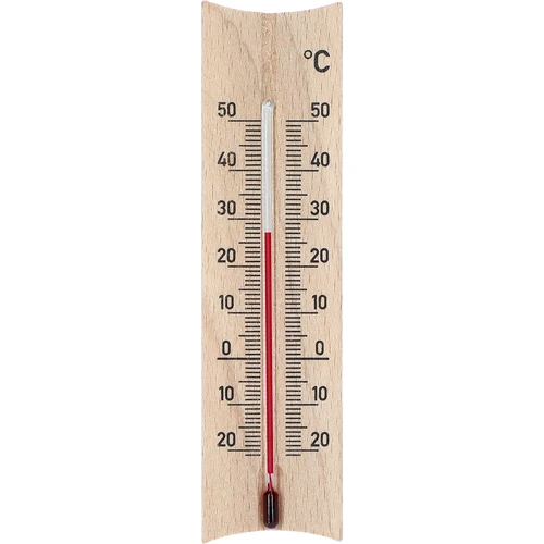 Koka telpu termometrs (-20 līdz +50°C), gaiši brūns, 15 cm