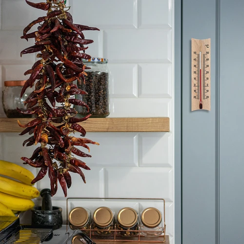 Koka telpu termometrs (-20 līdz +50°C), gaiši brūns, 15 cm - 6