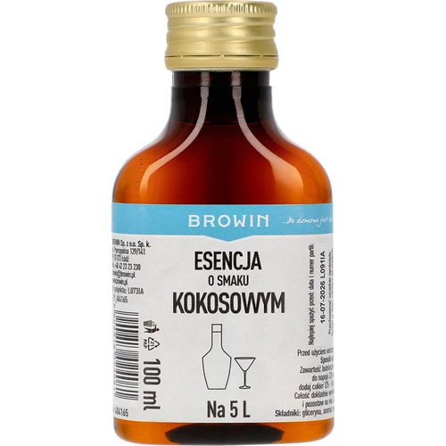 Kokosa garšas esence, uz 5 L - 100 ml