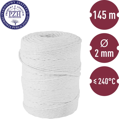 Kokvilnas desu aukla, balta (240°C) 145 m - 2