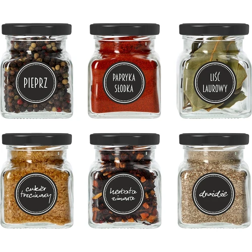 Komplekts 12 x 120 ml burkas + 30 etiķešu garšvielu marķēšanai - 14