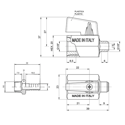 Komplekts lodveida vārsts + nipelis - 4
