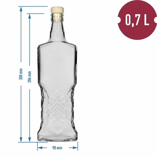 Kredensowa pudele 700 ml ar korķi - 5