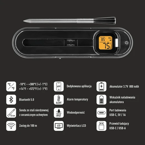 Kulinārijas termometrs ar bezvadu Bluetooth zondi - 6