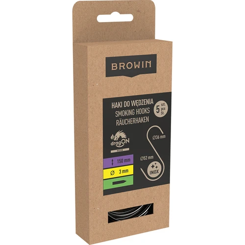 Kūpināšanas āķi - S veida, ar asinātiem galiem, 3 mm x 150 mm, 5 gab. - 3