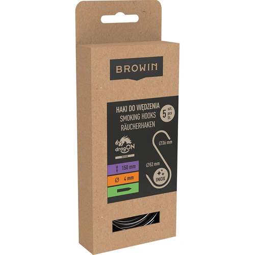 Kūpināšanas āķi - S veida, asināti, 4 mm x 150 mm, 5 gab. - 3