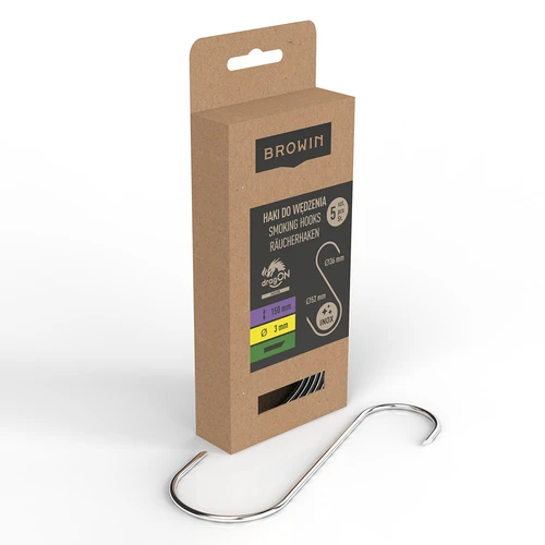 Kūpināšanas āķi – S veida, griezti 45°, 3 mm x 150 mm, 5 gab. - 2