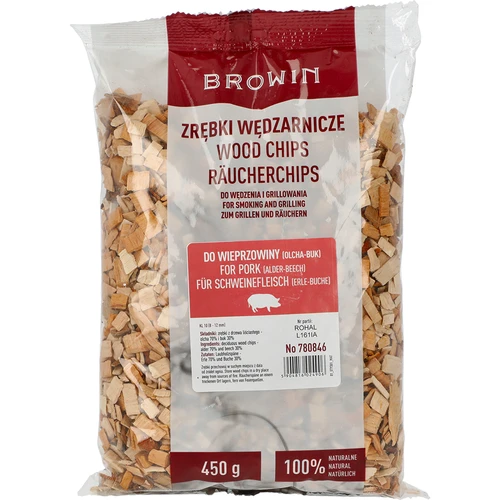 Kūpināšanas/grilēšanas skaidas cūkgaļai – maisījums (70% alkšņa, 30% dižskābarža), 450 g, kl.10