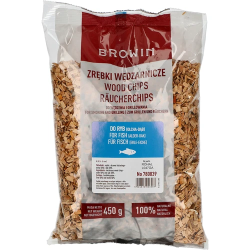 Kūpināšanas/grilēšanas šķelda, 50% ozols + 50% alksnis, 450 g, kl. 8