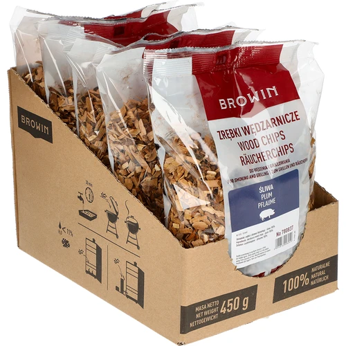 Kūpināšanas/grilēšanas šķelda, plūmkoks, 450 g, kl. 8 - 2