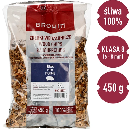 Kūpināšanas/grilēšanas šķelda, plūmkoks, 450 g, kl. 8 - 3