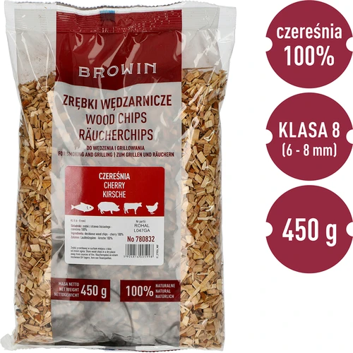 Kūpināšanas/grilēšanas šķeldas, ķiršu koksne, 450 g, kl. 8 - 3