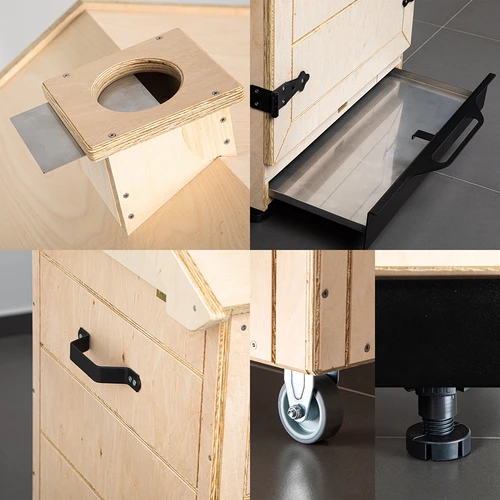 Kūpināšanas kamera no sertificēta saplākšņa, bez rāmja, 200 l, ar riteņiem - 3