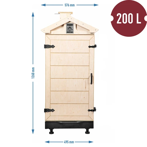 Kūpināšanas kamera no sertificēta saplākšņa, bez rāmja, 200 l, ar riteņiem - 4