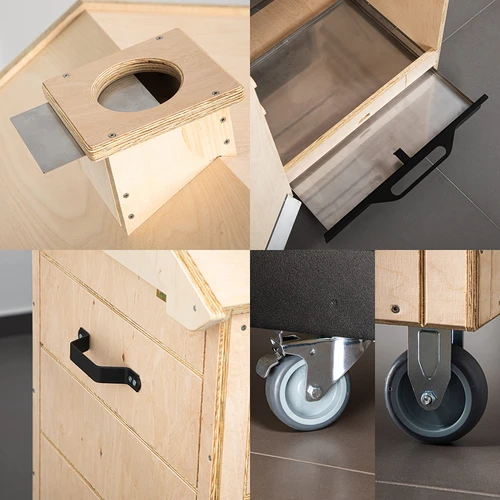 Kūpināšanas kamera no sertificēta saplākšņa, bezrāmja, 320 l, ar ritenīšiem - 3