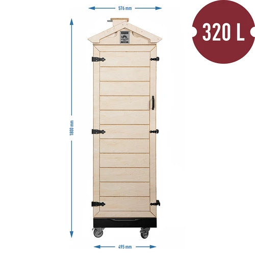 Kūpināšanas kamera no sertificēta saplākšņa, bezrāmja, 320 l, ar ritenīšiem - 4