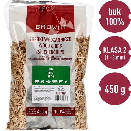 Kūpināšanas šķelda (100% dižskābarža koksne) klase 2 - 450 g x5 - 3