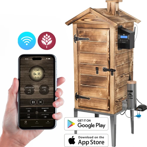 Kūpinātava ar Wi-Fi, 200 L - dragON WOOD 100IQ ar elektrisko sildīšanas moduli un vadības bloku, kurināma ar malku