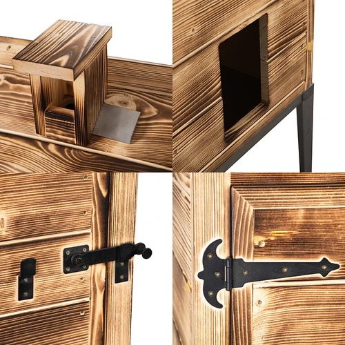 Kurināma kūpināšanas kamera - no egles koka, 200L, ar pamatni no nerūsējošā tērauda - 4