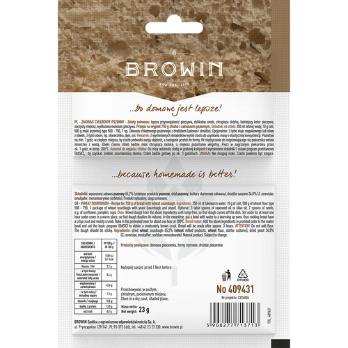 Kviešu maizes skābais ieraugs ar raugu - 23 g - 2