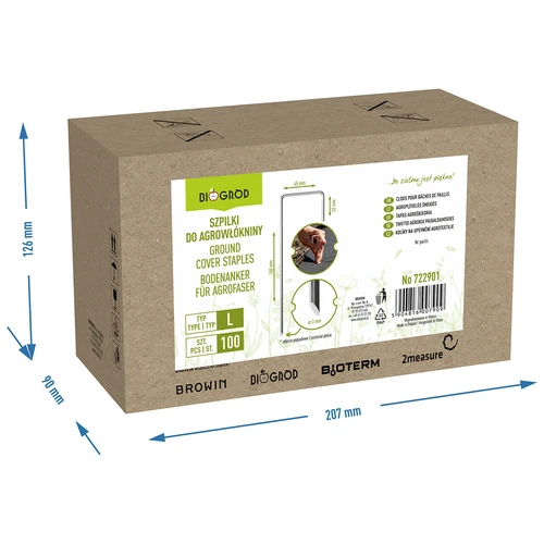 L veida tērauda piespraudes agrotekstilam - 100 gab. - 8