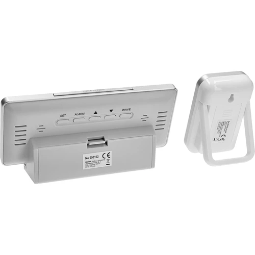 Laikapstākļu stacija RCC, DCF – elektroniska, bezvadu, ar apgaismotu sensoru, balta - 4