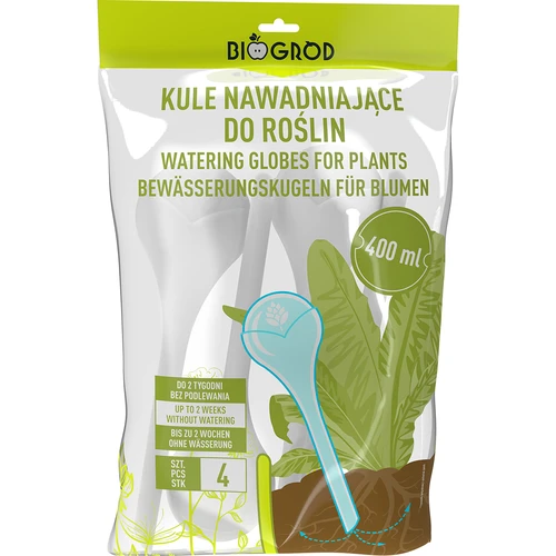 Laistīšanas bumbas augiem, baltas puscaurspīdīgas, 400 ml, 4 gab. - 3