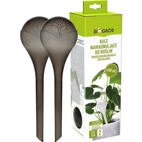 Laistīšanas bumbas augiem, caurspīdīgi melnas, 400 ml, 2 gab. - 3