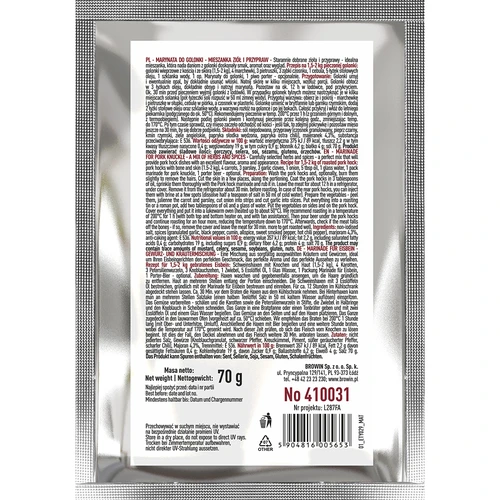 Marināde cūkas stilbiņam - garšaugu un garšvielu maisījums, 70 g - 2