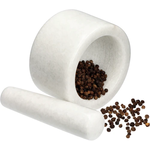 Marmora virtuves piesta, balta, Ø 10 cm - 9