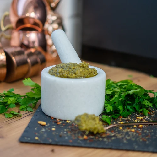 Marmora virtuves piesta, balta, Ø 10 cm - 14