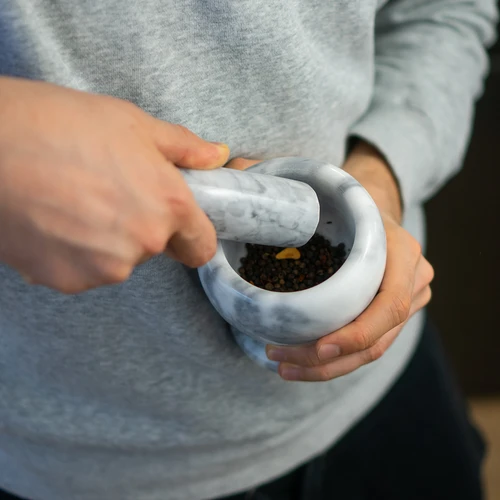 Marmora virtuves piesta, pelēka, Ø 10,5 cm - 13