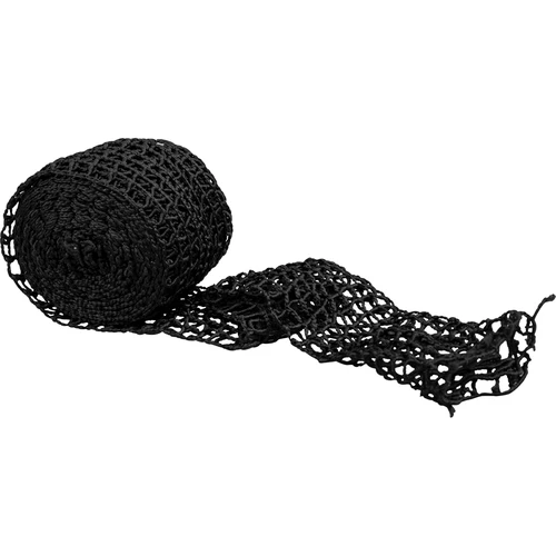 Melns gaļas izstrādājumu tīkls ar izmēriem 18 cm x 5 m, ar karstumizturību līdz 220°C