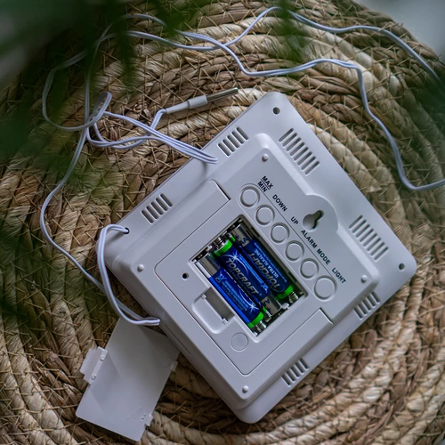 Meteostacija – elektroniska, ar apgaismotu displeju, ar zondi, balta - 12