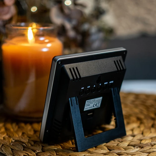 Meteostacija RCC, DCF – elektroniska, bezvadu, ar apgaismotu sensoru, melna - 12