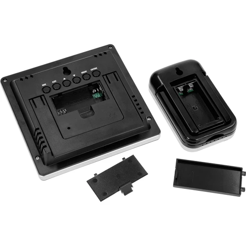 Meteostacija RCC, DCF – elektroniska, bezvadu, ar apgaismotu sensoru, melna - 5