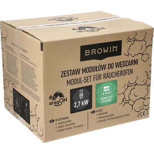 Moduļu komplekts ar digitālo termostatu - dragON 2,7 kW, dārza kūpinātavām - 9