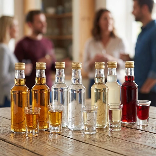 Klasiskā degvīna pudele 200 ml ar zelta skrūvējamo korķi fi 28, 1 gab. - 6