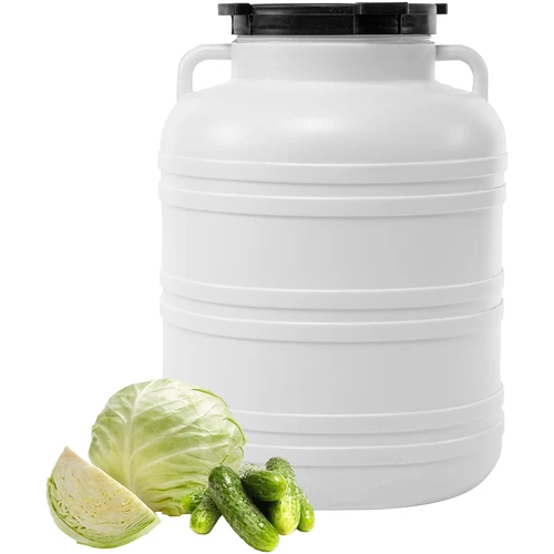 Muca skābēšanai 60 L - balta, ar rokturiem - 4