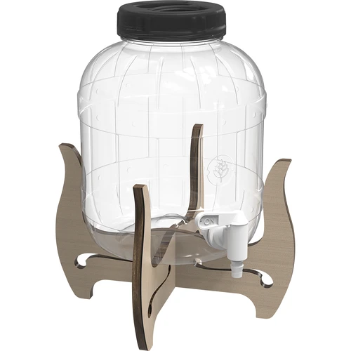 Neplīstoša 5L burka ar krāniņu un divpusēju koka statīvu - 4