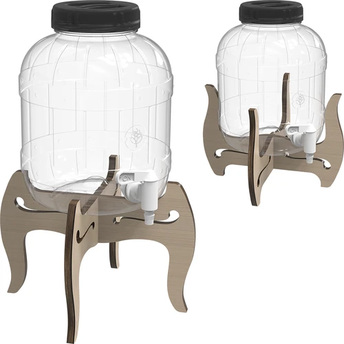 Neplīstoša 5L burka ar krāniņu un divpusēju koka statīvu - 5