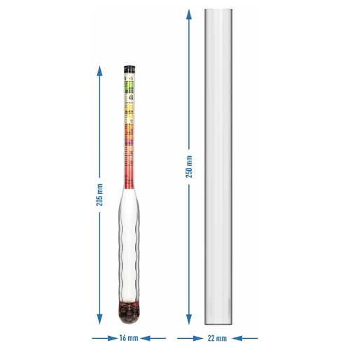Neplīstošs cukurmērs ar mēģeni, mērījumu diapazons: -5–35°Blg - 4