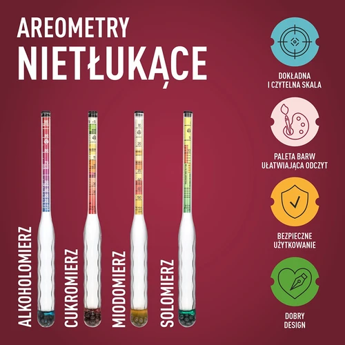 Neplīstošs cukurmērs ar mēģeni, mērījumu diapazons: -5–35°Blg - 6