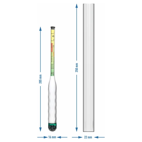 Neplīstošs salinometrs ar mēģeni, mērīšanas diapazons: 0-300 g sāls/L - 4