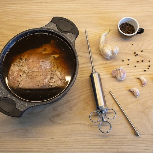 Nerūsējošā tērauda marinādes šļirce 60 ml + 2 adatas - 13